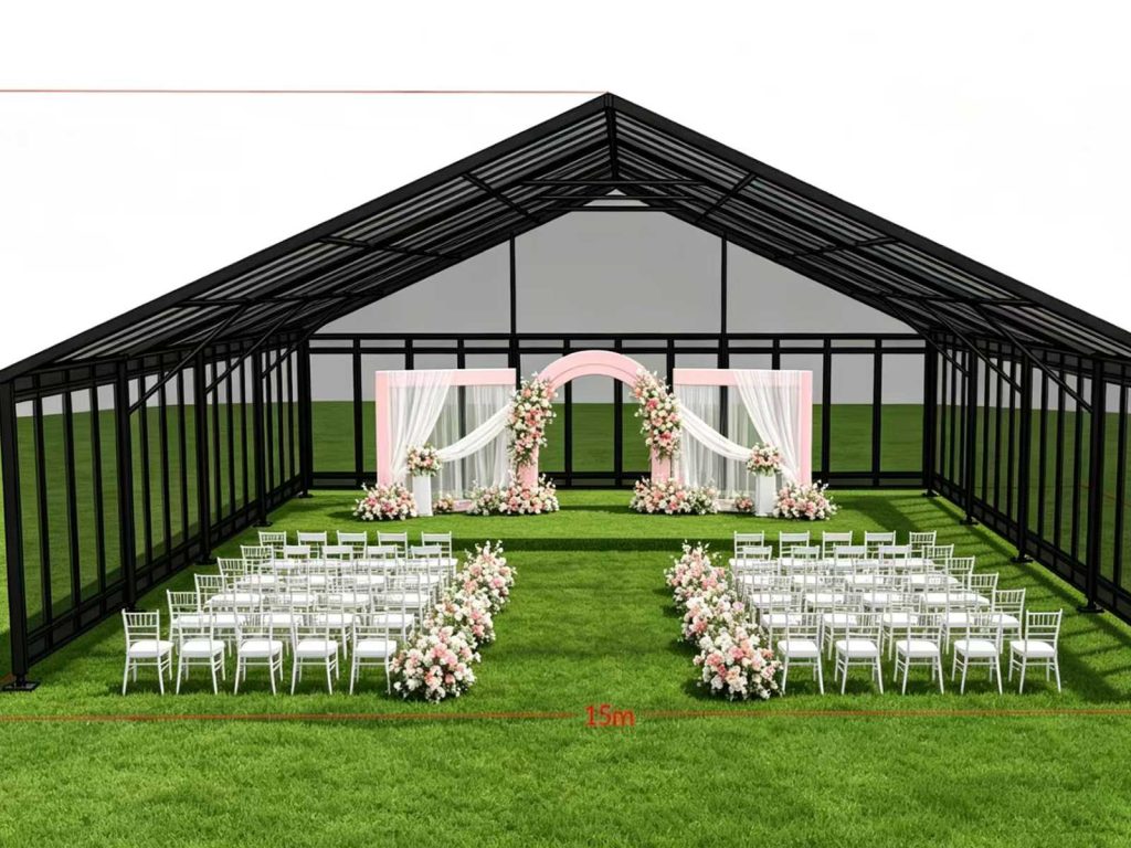 Black Wedding Conservatory | T5061 Aluminum, Tempered Glass